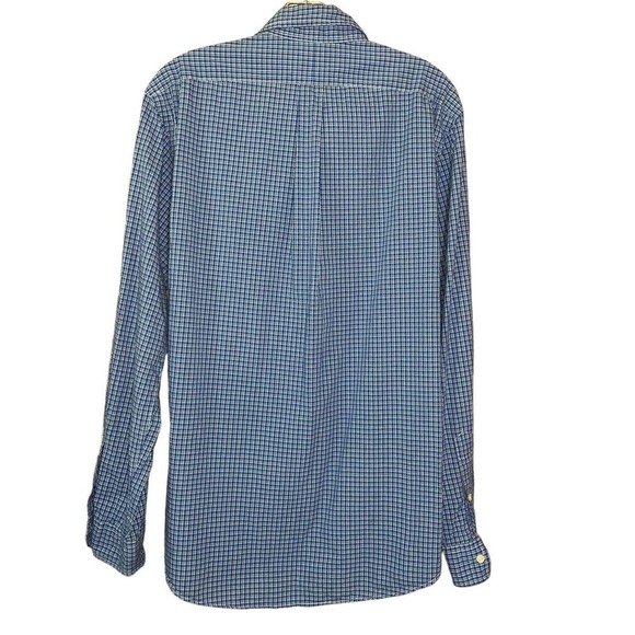 Ralph Lauren Custom Fit Button down Flannel Shirt Plaid 100% Cotton Blue Large - Picture 2 of 7